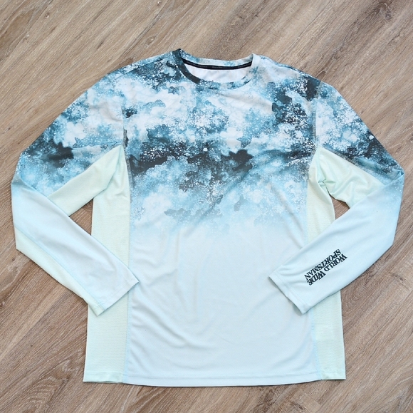 World Wide Sportsman Other - Men's World Wide Sportsman Blue and White Long Sleeve Fishing Shirt size Medium